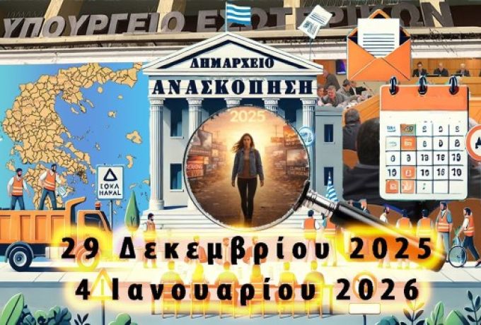 Οι 12 σημαντικότερες αυτοδιοικητικές ειδήσεις της εβδομάδας 29/12/25 - 4/1/26